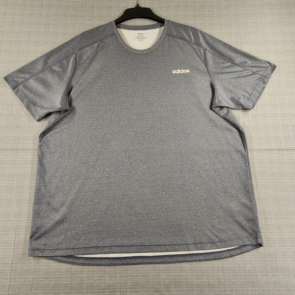 adidas Other - Adidas Shirt Mens 3XLT Gray Climalite Athletic Short Sleeve Logo 100% Polyester
